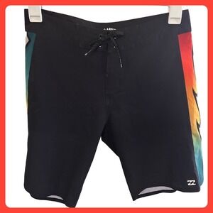 Billabong Dbah Airlite Recycler Board Shorts Mens Size 29 Black Flame